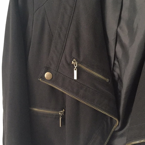 Black cropped moto jacket - Picture 4 of 6